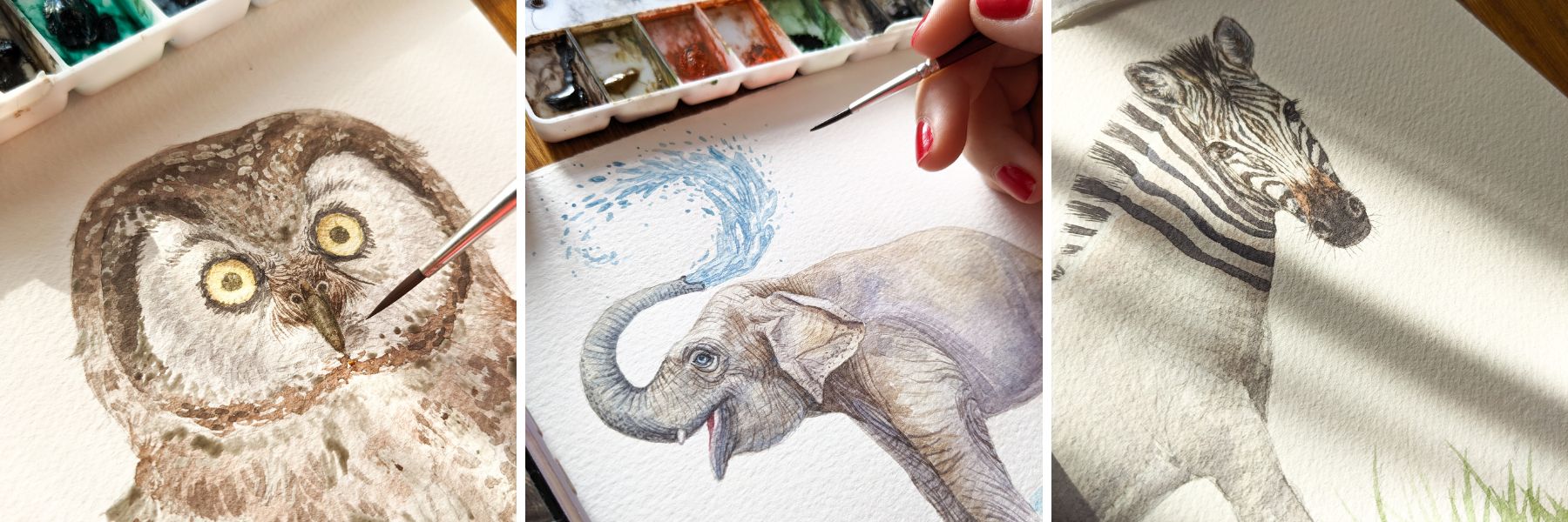 Trouvaille Greeting Cards - Painting process